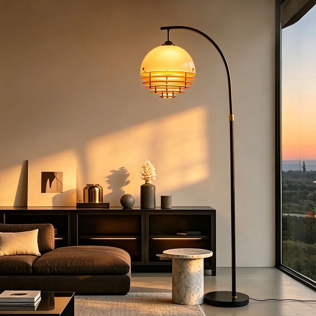 Lámpara De Arco Casquillo E27 Con Interruptor De Pedal Lámpara De Pie Regulable En Altura Hasta 170 Cm Iluminación De Pie Moderna Para Salón Adecuada Para Dormitorio Estudio Y Rincón