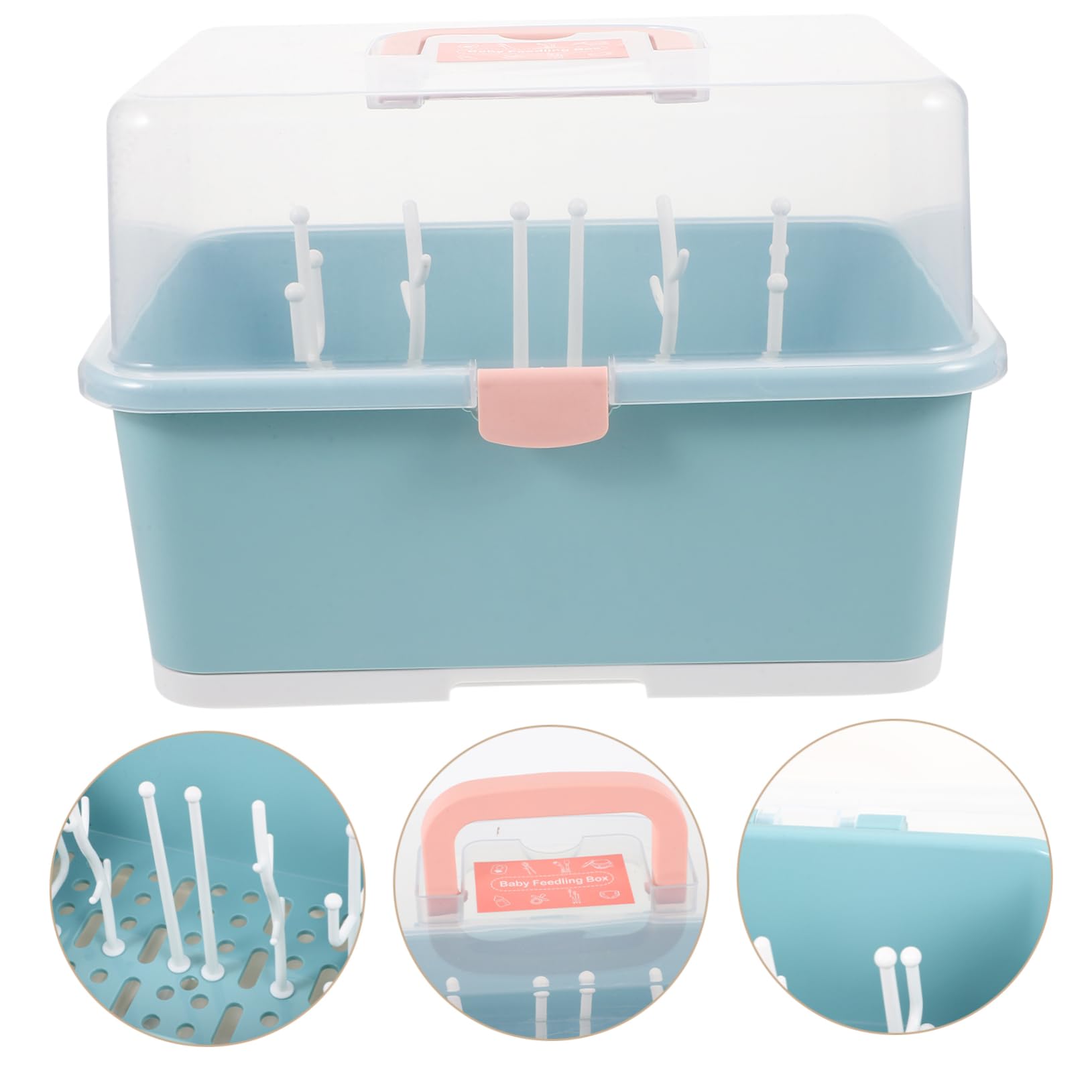 HEMOTON Boîte de Séchage pour Biberons et Étui de Rangement pour Tétines Accessoires Allaitement Organisation de Biberons