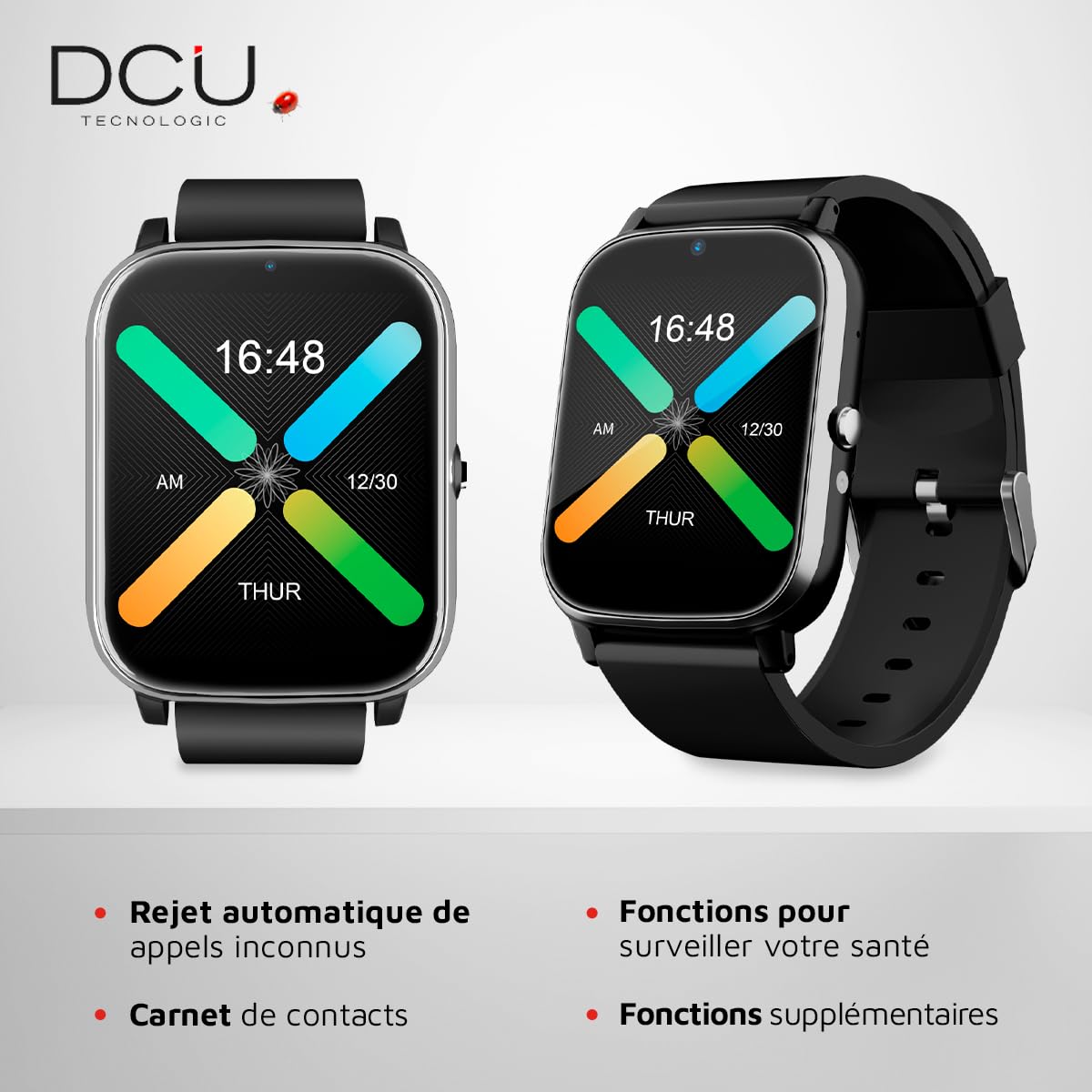 DCU TECNOLOGIC - Smartwatch Senior avec GPS et appels vidéo 4G - Smartwatch avec écran IPS 1,69'' Full Touch - IPX6 Waterproof - Idéal pour Les Seniors - Couleur Gris