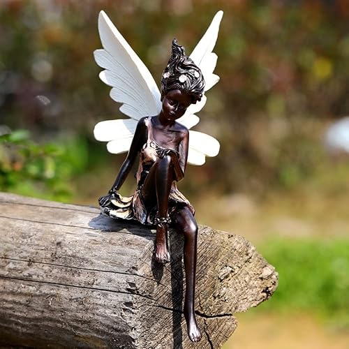 Miniatura 2 de Figura de resina de jardín, estatua de ángel, esculturas de jardín, estatua de flores, estatua de jardín, decoración al aire libre, exquisita