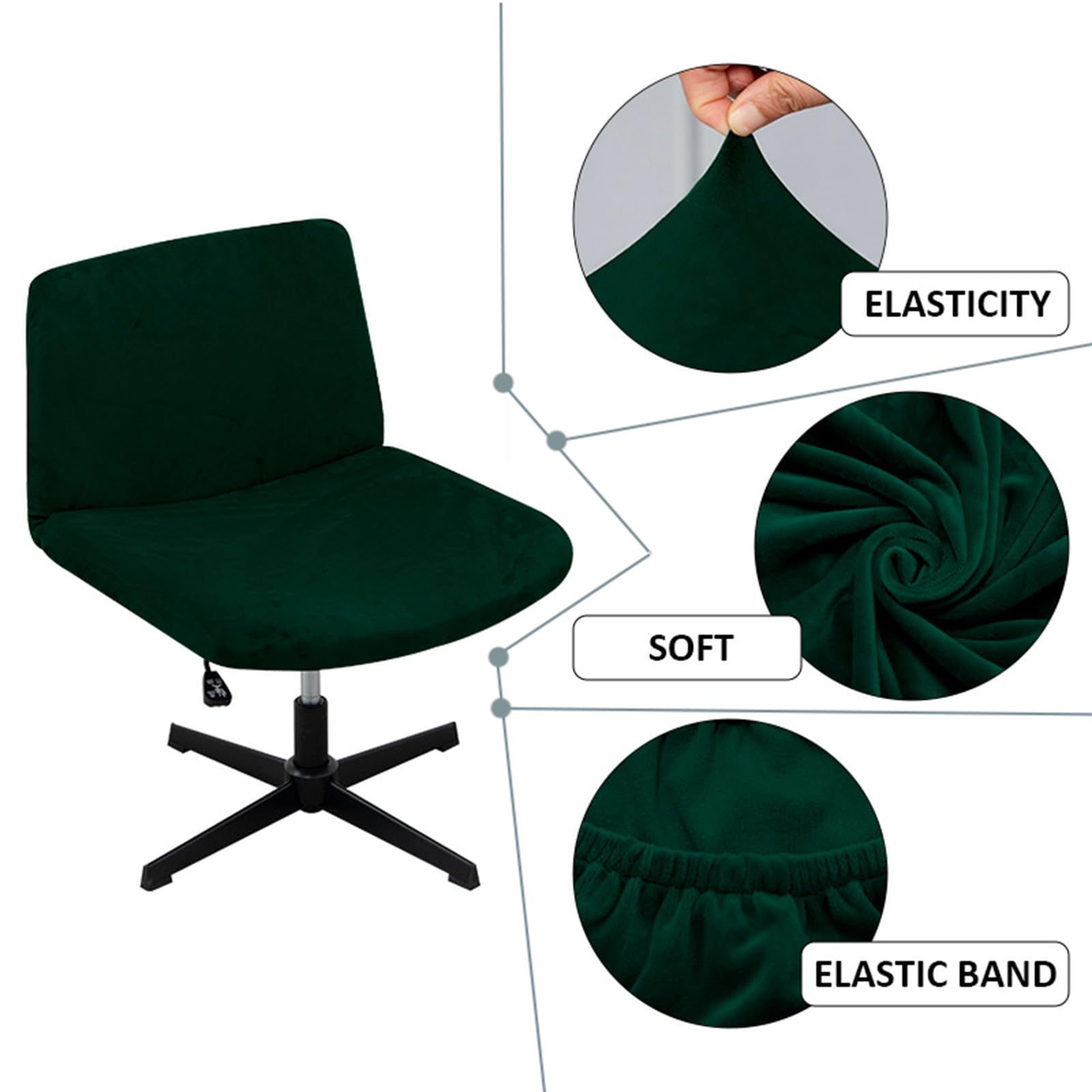 WYLEBER Housse de Chaise de Bureau sans Accoudoirs,Criss Cross Housse de Chaise Pivotante de Vanité,Housse de Chaise Appoint de Jeu Ordinateur de Bureau à Dossier Moyen et Siège Large(Khaki WYLEBER Housse de Chaise de Bureau sans Accoudoirs,Criss Cross Housse de Chaise Pivotante de Vanité,Housse de Chaise Appoint de Jeu Ordinateur de Bureau à Dossier Moyen et Siège Large(Khaki