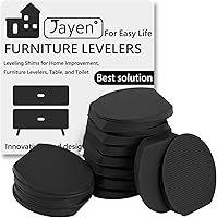 Jayen 20-Pack Rubber Shims: Non-Slip Stackable Furniture Levelers & Wedges for Tables, Toilets, Appliances - Black DIY Fix