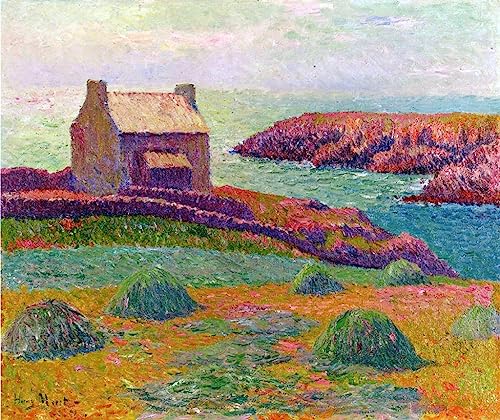 Poster sur toile sans cadre cottage en Bretagne Henry Moret 58x90