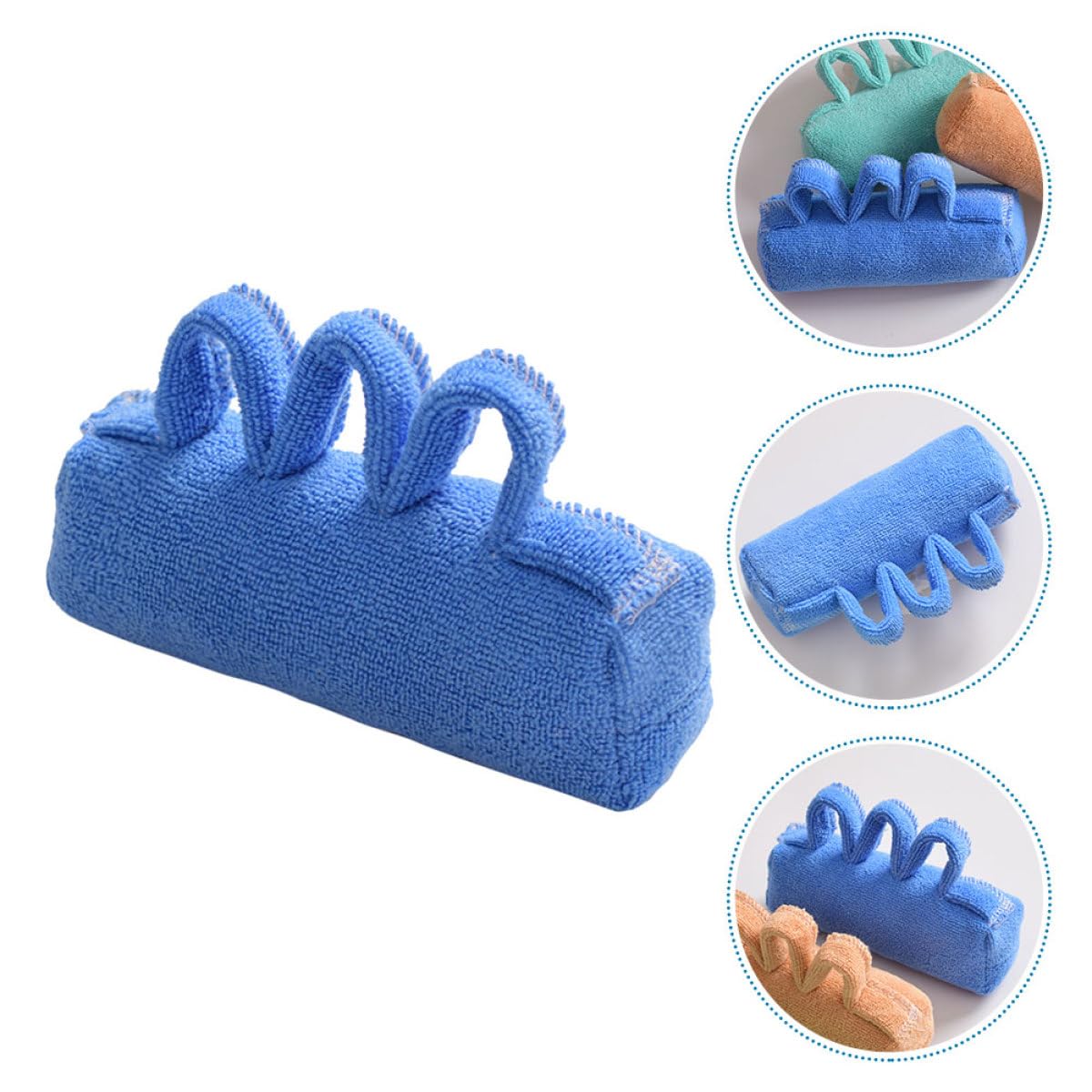 CALLARON Separador de Dedos Fácil de Limpiar Azul de Tejido Reutilizable Ergonómico para Rehabilitación de Mano en Mayores y Pacientes Encamados