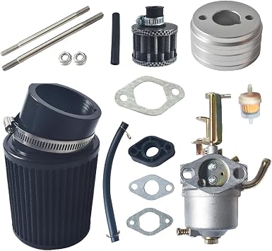 طقم محول فلتر الهواء المكربن مناسب لكولمان CT100U CC100X 98cc لمحرك Predator 79cc 3HP لـ Massimo MB100 79cc Mini Bike لـ SK100 CK100 Go Kart 154F 3.0 hp أجزاء المحرك أسود