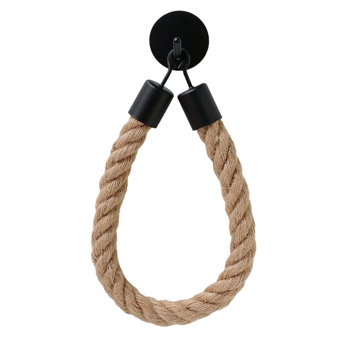 Pmandgk 1PC Black Hemp Holder Vintage Towel Rope Paper Holder Home Hotel Bathroom Decoration Supplies
