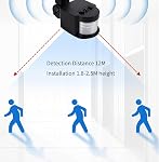 PIR Motion Detector, Motion Sensor Replacement, AC110-220V, Waterproof Outdoor,Human Body Sensor for LED Light, Auto Dusk to Dawn Inductor Switch (Black)
