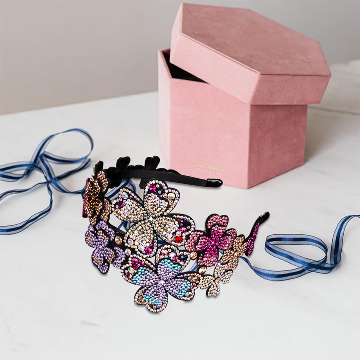 Diadema de Gemas de Imitación Ancha Dientes para Mujer