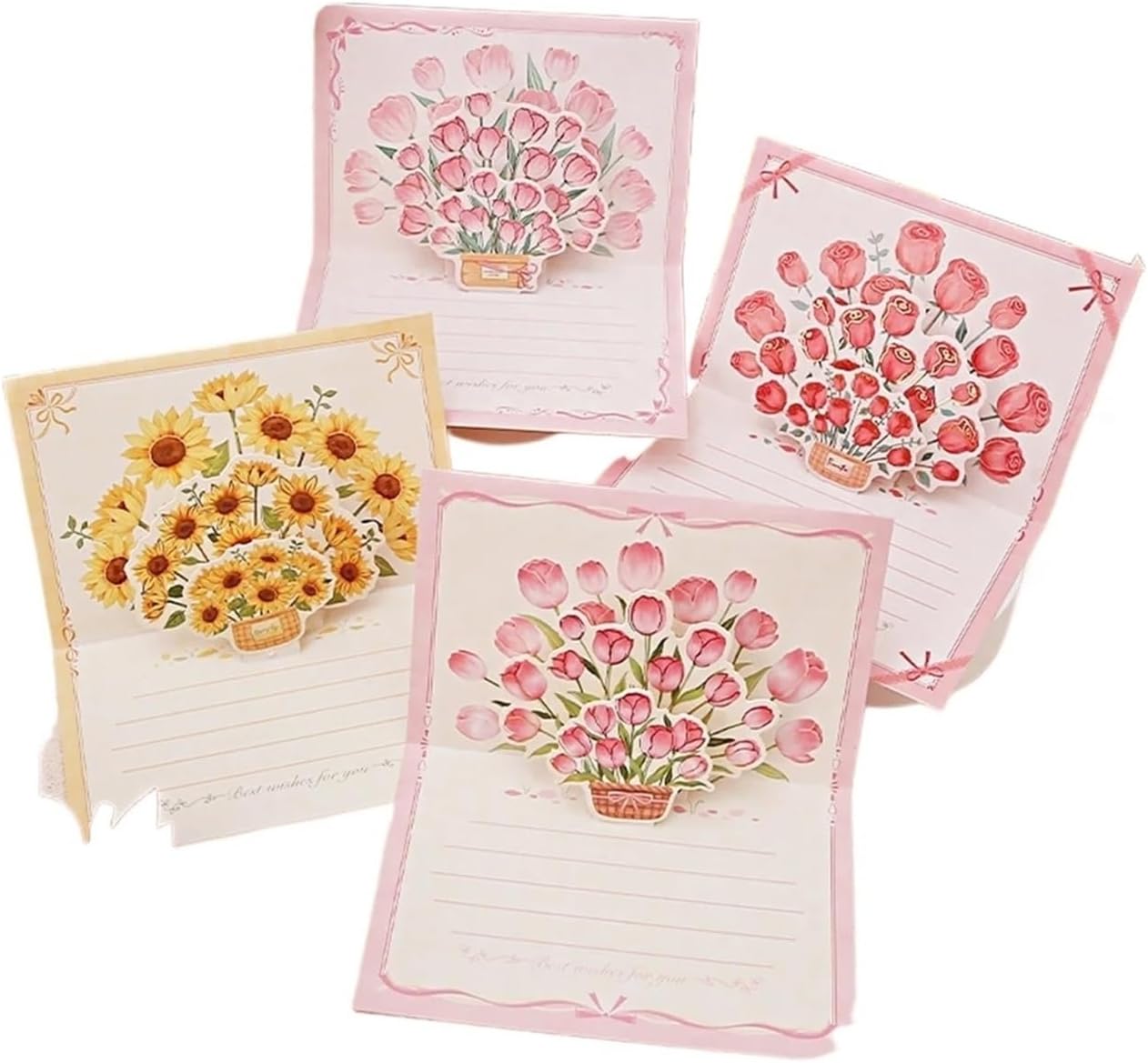 1pcs Dimensional Bouquet Greeting Father's Day Valentine's Greetings New Year Festival Card(A)