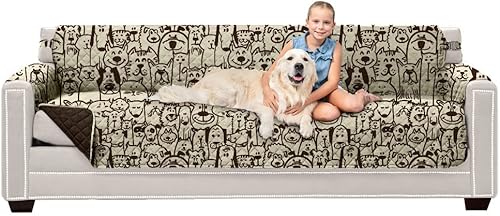 Miniatura 1 de Sofa Shield - Funda de sofá patentada, asiento 88pulgadas, protector de cojín grande, reversible, antimanchas y desgarros, microfibra acolchada,