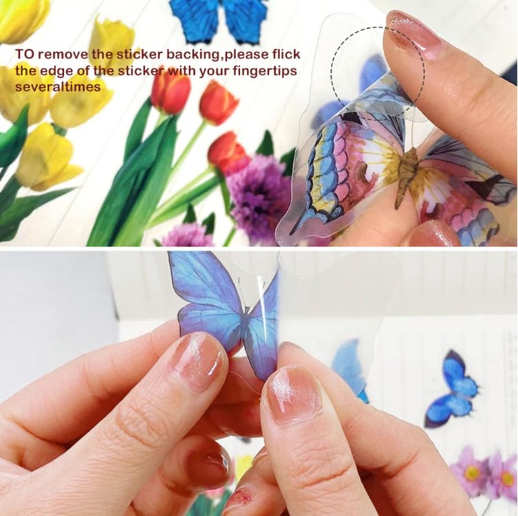 40 Wasserdichte, transparente Aufkleber für Blumenpflanzen, Dekoration, Scrapbooking, Handy, Wand, Buch, Möbel, Gepäck, Album – Blume