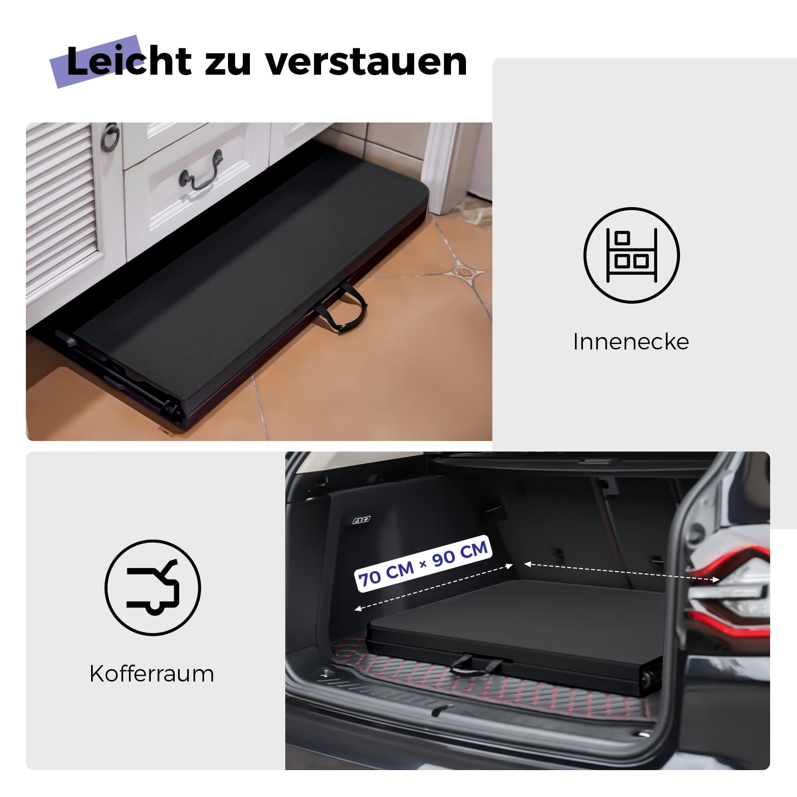 Byliable Klapptisch, 180cm, tragbar, robust, Kunststoff, zusammenklappbar, für drinnen und draußen, für Camping, Picknick und Party (Schwarz)