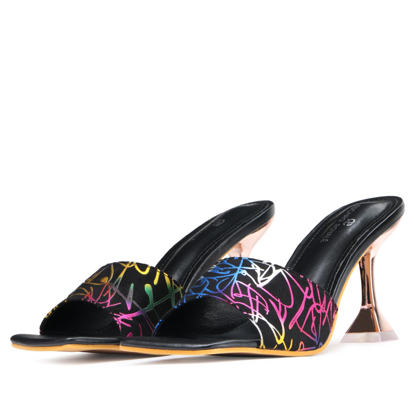 ESCARO ROYALE Kate Abstract Pyramid Heels Sandals for Women