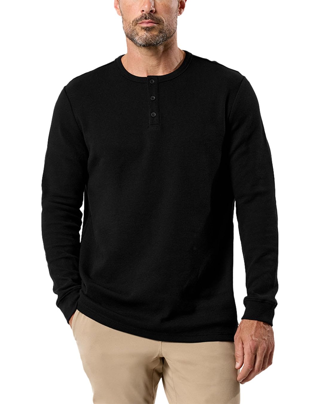 INTO THE AM Long Sleeve Waffle Henley Shirts for Men S-4XL Men's Soft  Thermal Cotton Fall Shirts