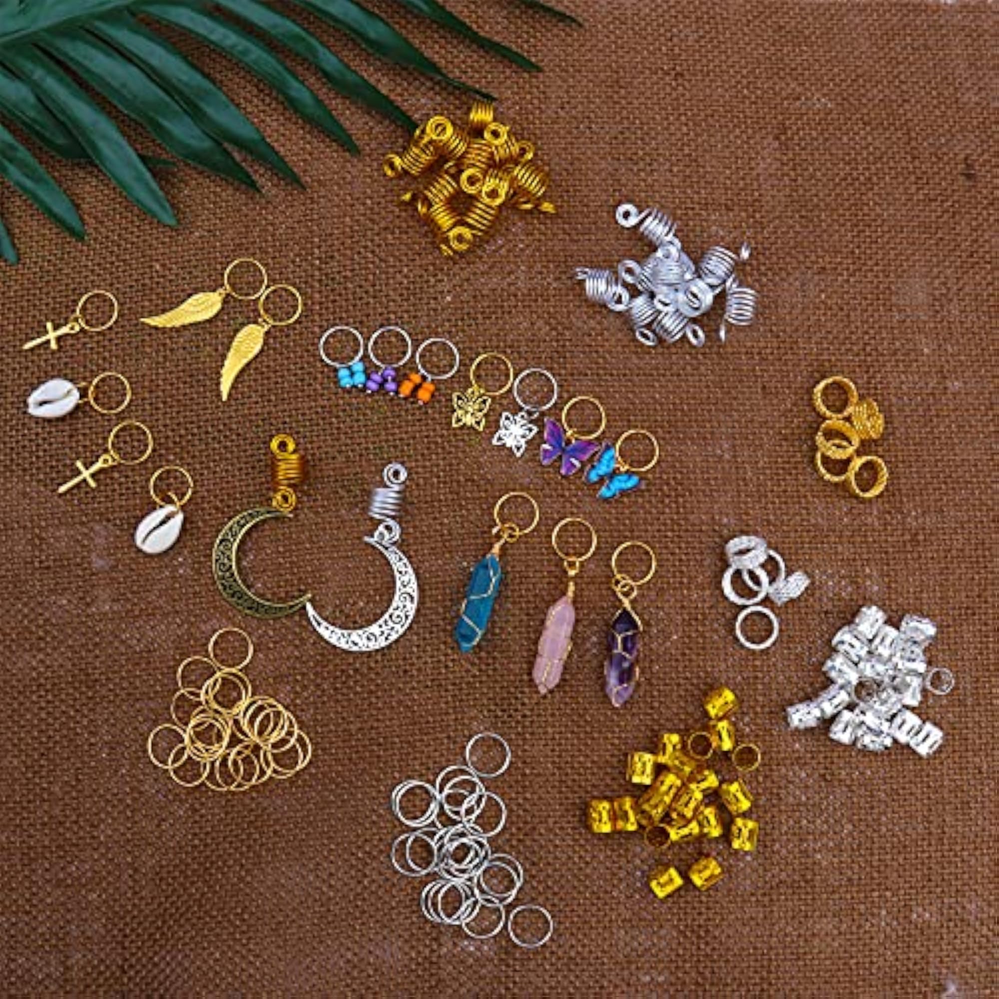 128 Pieces Dreadlock Accessories Hair Jewelry Set