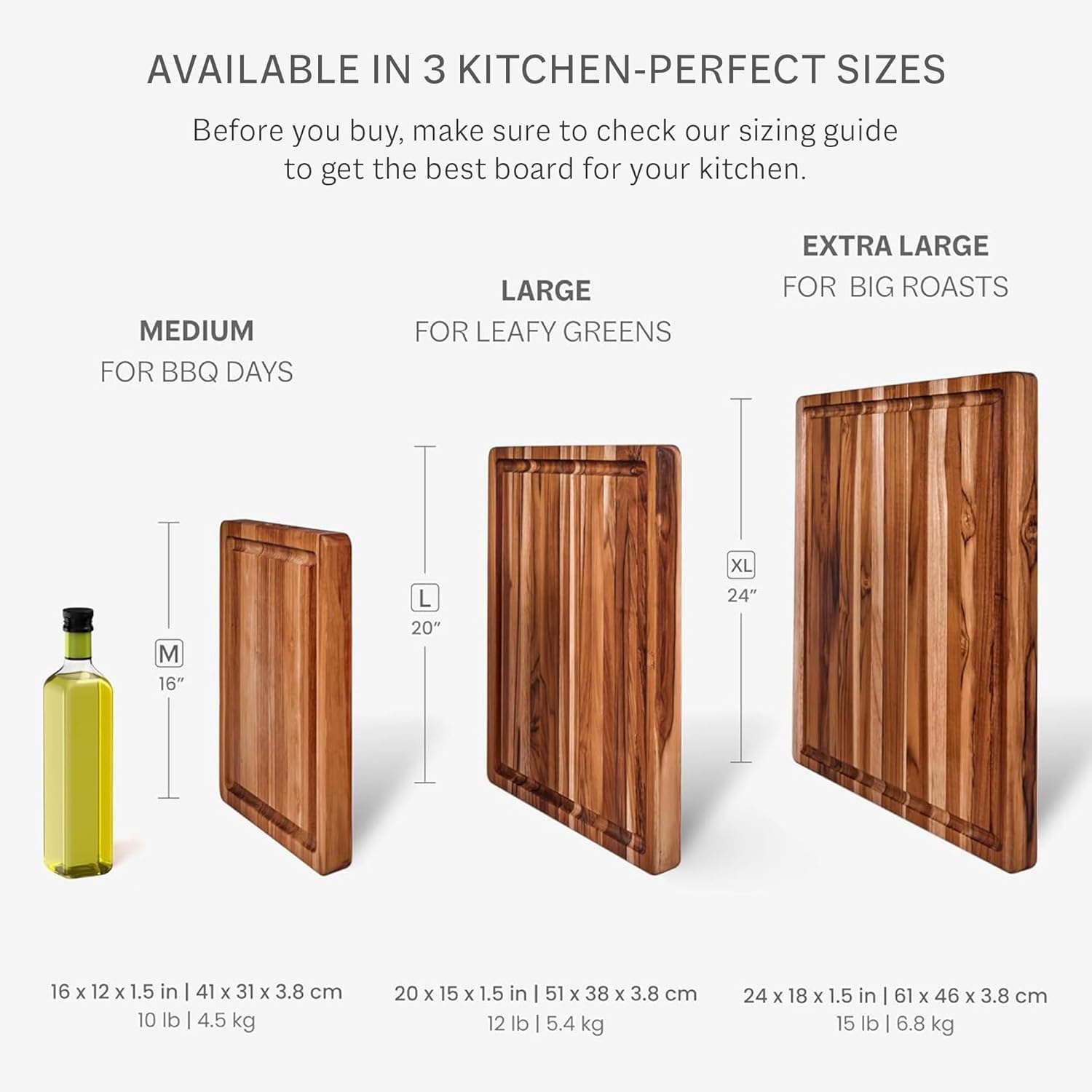 Teakhaus Schneidebrett Holz, 41×31×3,8 cm, FSC-Teakholz, Saftrille | Tranchierbrett, für Gemüse, Fleisch & Kräuter, natürlicher Ölgehalt, wasserabweisend, antibakterielle Eigenschaften