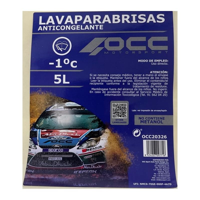 Occ Motorsport OCC20326 Líquido limpiaparabrisas para invierno 5L Azul — view 5