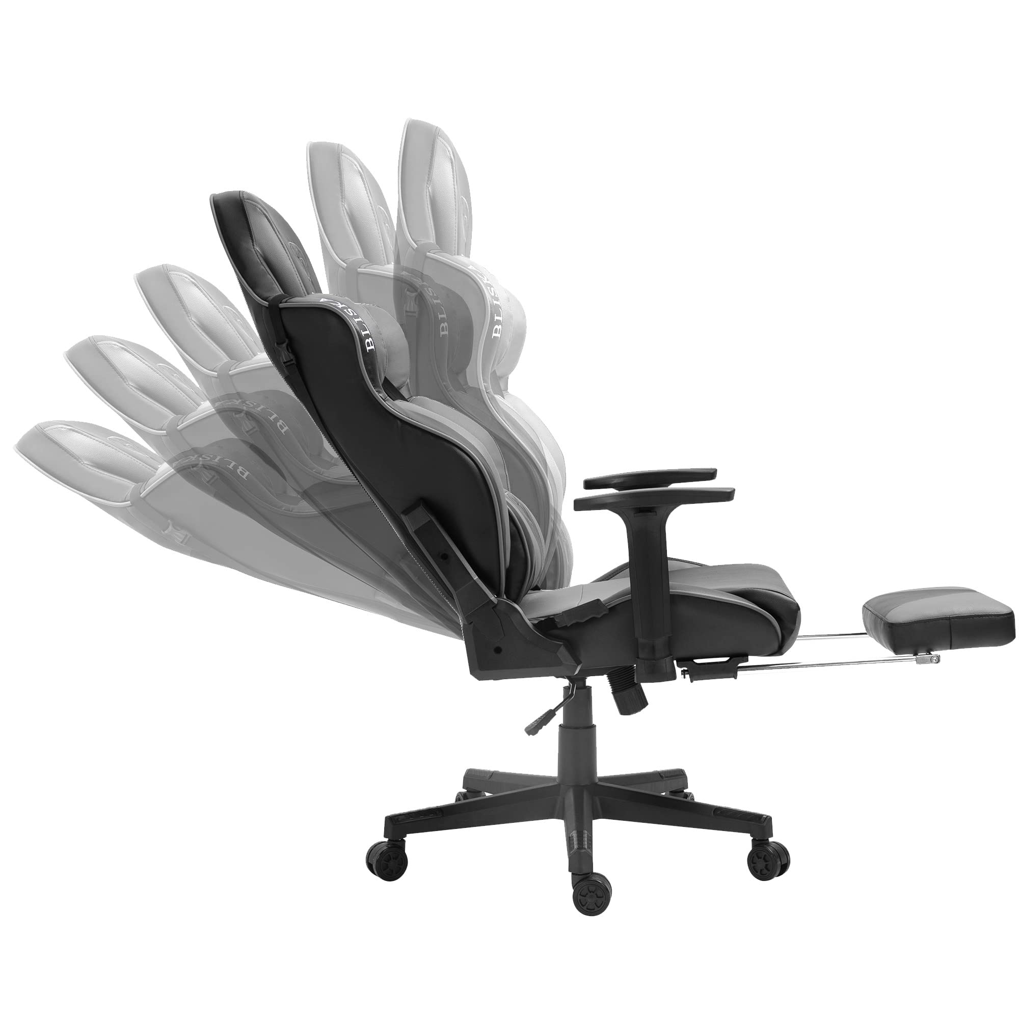 Sedia da gaming Chair Racing con seduta sportiva e braccioli ergonomici 4D, colore: grigio scuro/grigio chiaro