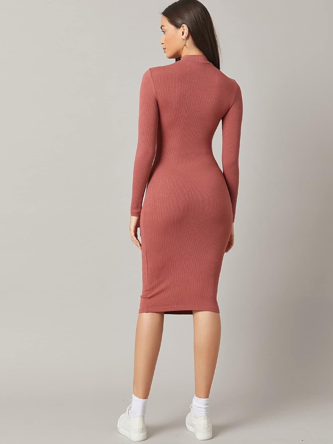 Women's Midi Dress Long Sleeve Stand Bodycon Dress for Fall Summer Party  Beach : Amazon.ca: Clothing, Shoes u0026 Accessories