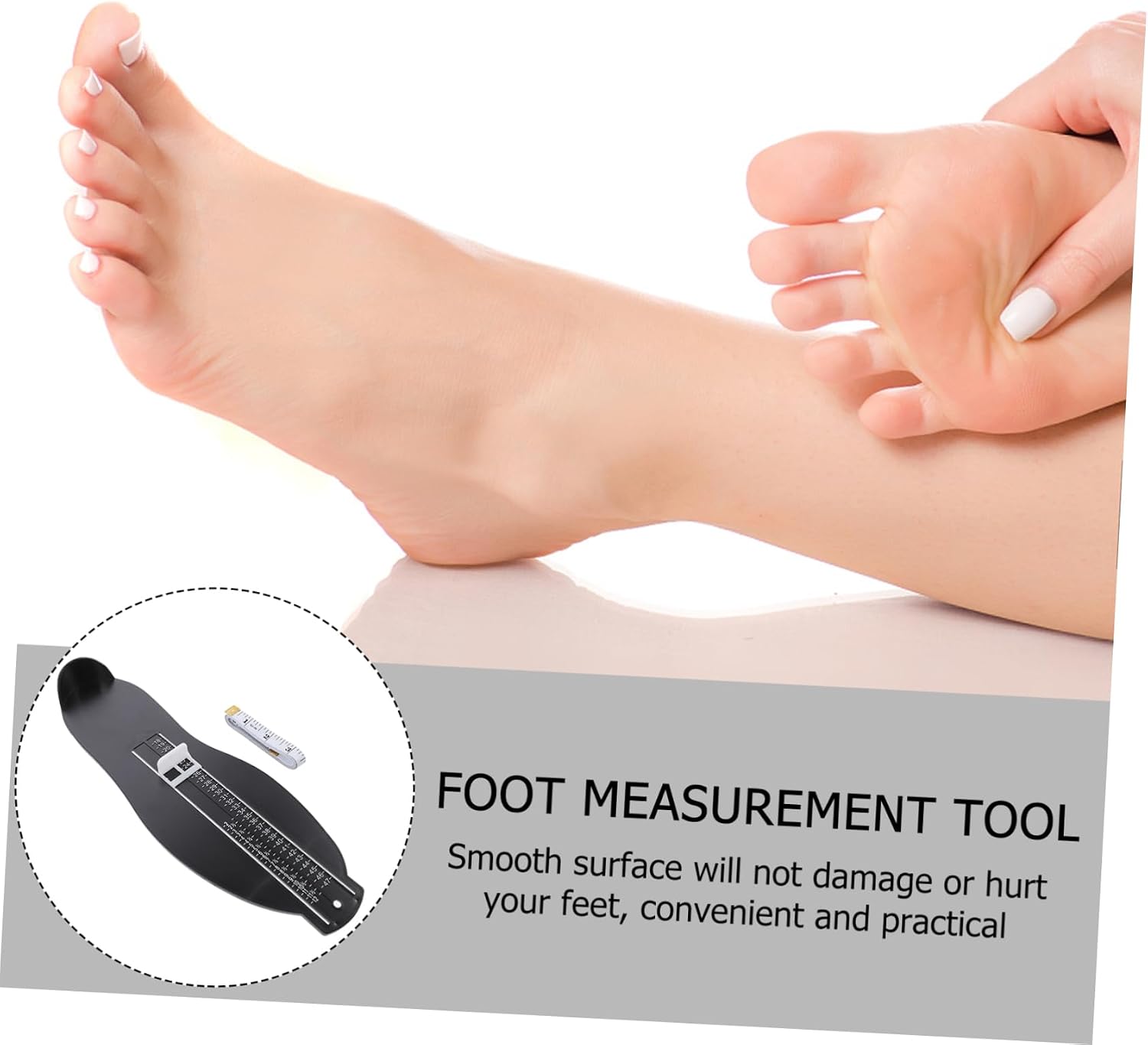 Adult Foot Gauge Sizer with Tape Measure Accurate UK/EU Foot Measurement Tool for Adults and Teenagers