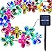 [50 Led] Solar Outdoor Blossom Lights \ Outside Flower String Lights Decorations, 8 Mode (Steady, Flash), Waterproof, Fairy Lamp for Patio, Garden, Yard, Porch, Fence, Christmas Tree (Multi Color)