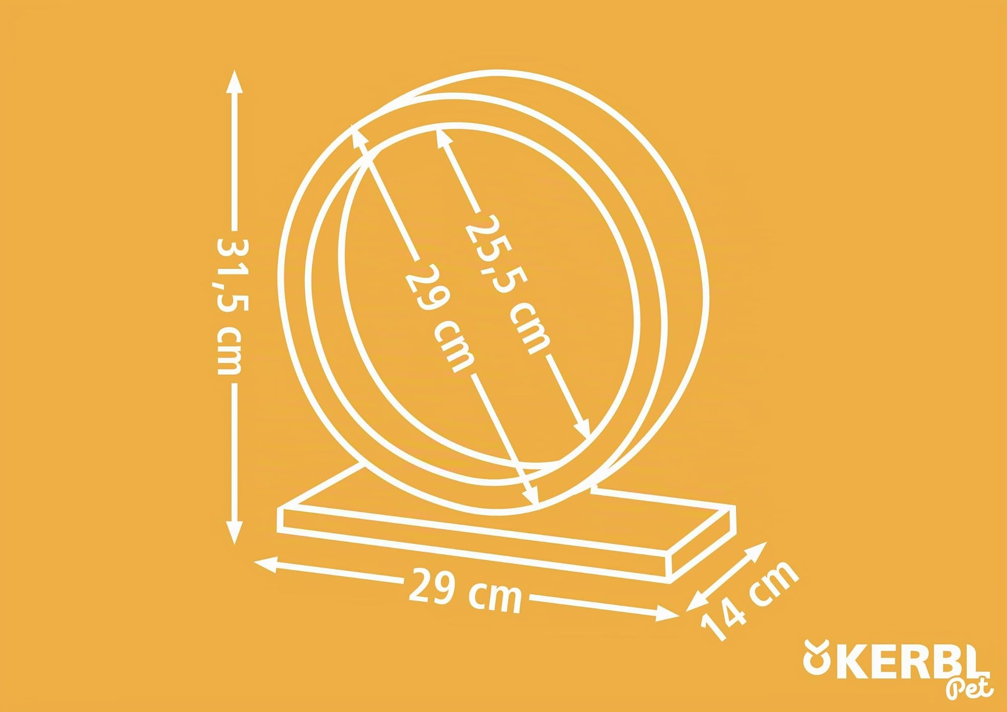 Kerbl Pet Roue pour Hamster en Bois, Ø 29cm, avec Surface de Course en liège, fermée, sûre, ménage Les Griffes, silencieuse, idéale pour Hamsters, Autres Petits rongeurs