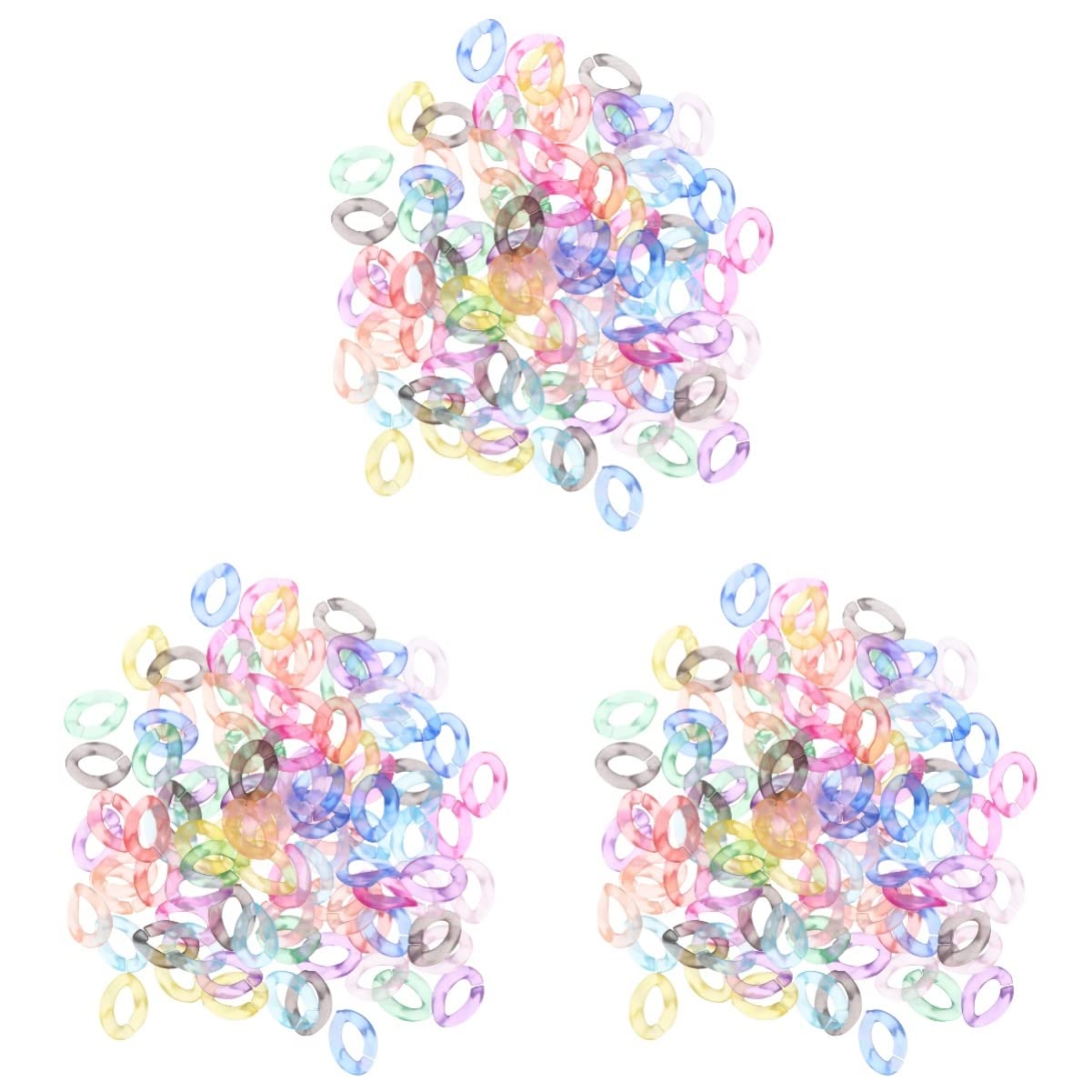 Anneaux ouverts acrylique multicolores incassables pour maillons bijoux