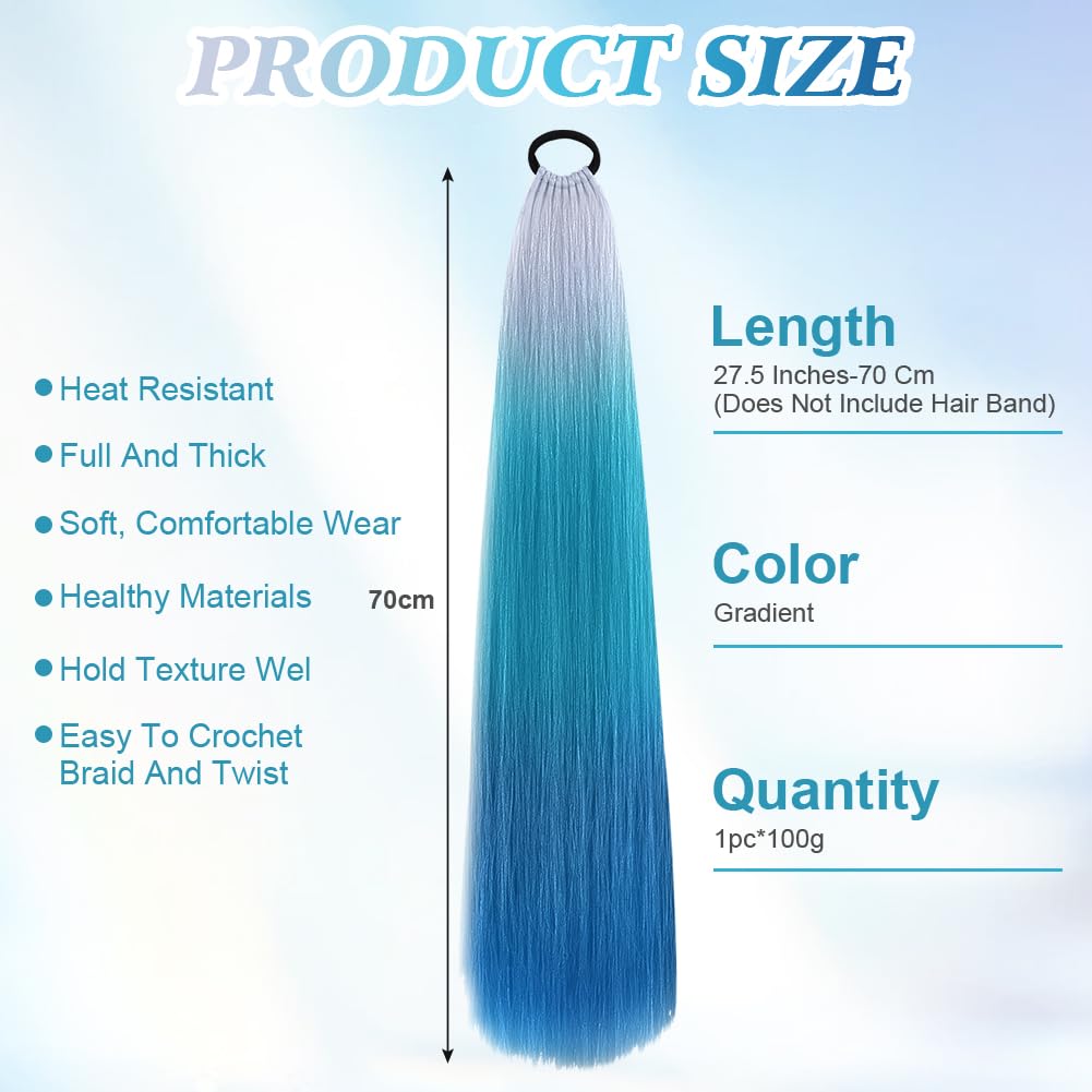 Aomig Coloured Ombre Wig Rainbow Hair Extensions - Image 2