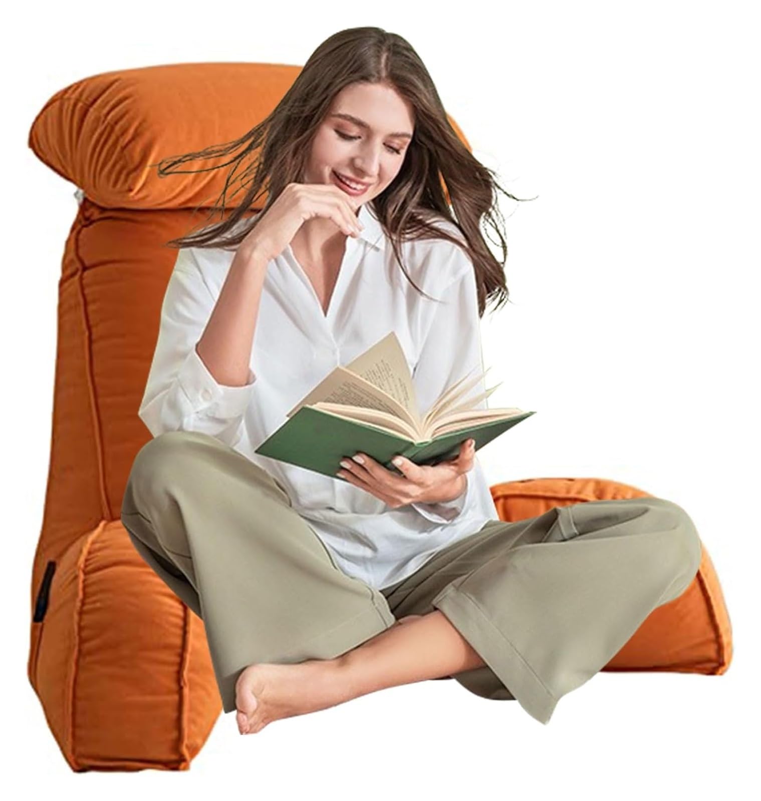 Iulgfsc Fantasy Orange Reading Pillow， Soft Cozy Large Adult Backrest Lounge Cushion