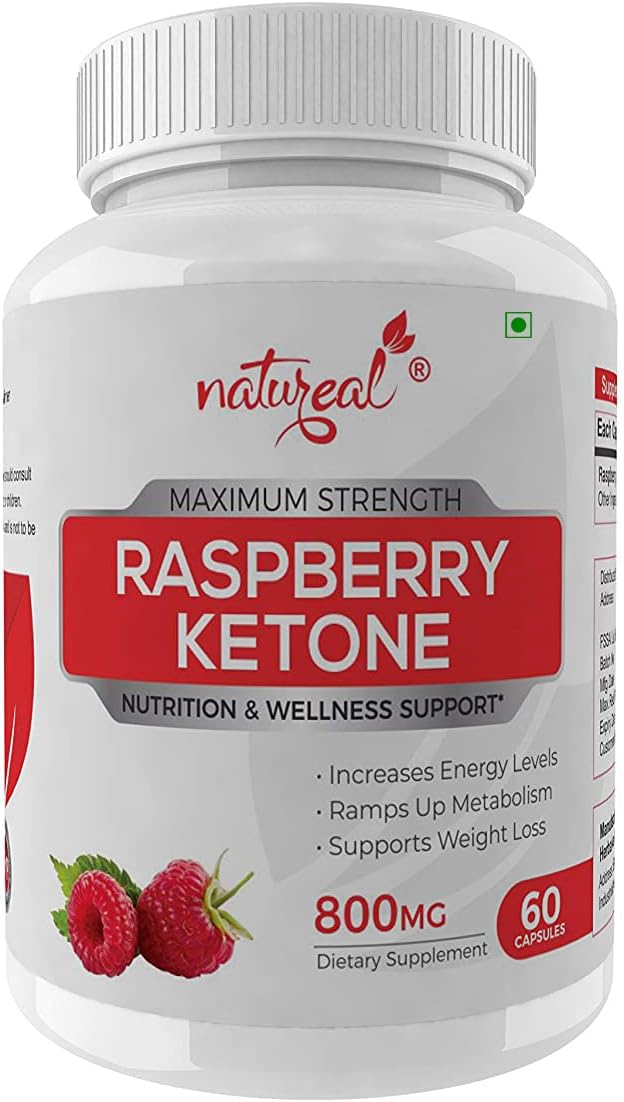 Natureal Raspberry Ketone Extract 800 mg Capsules for Weight Management | New Advanced Formula Health Supplement - 60 Capsules (Pack of 1)