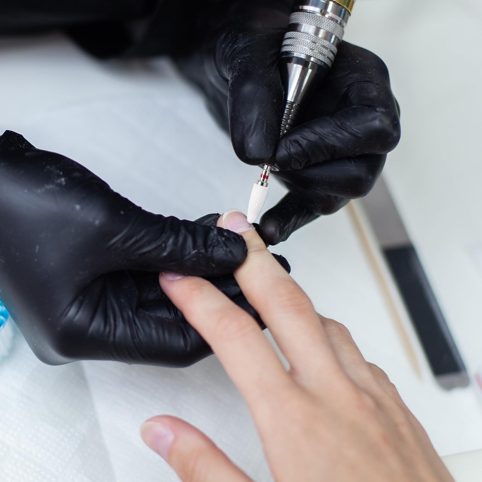 Sibba Juego de 3 brocas para uñas acrílicas, carburo, herramienta de extracción de cono de tungsteno, limpiador profesional de cutículas de 3/32 pulgadas rápidamente para manicura, pedicura, salón de