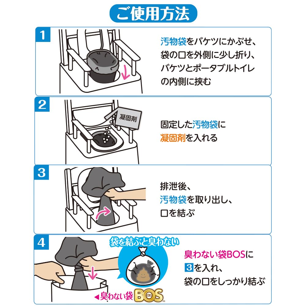 Amazon.co.jp: 【驚異の防臭袋BOS】ポータブルトイレ処理袋 10セット分