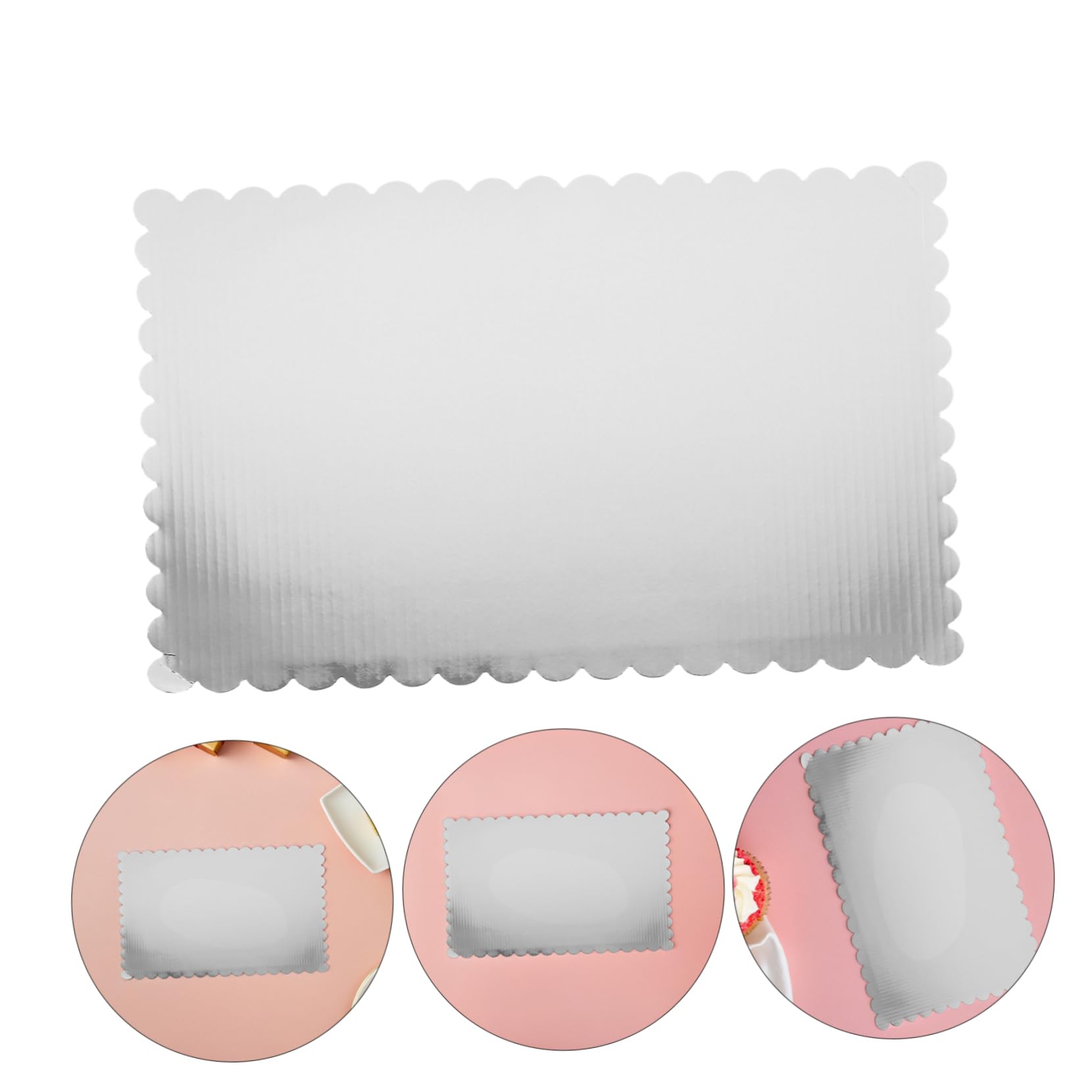 PartyKindom 20 Pièces Supports Gâteaux Ondulés Épais Bases Rectangulaires pour et Transport de Gâteaux Pâtisseries et Desserts