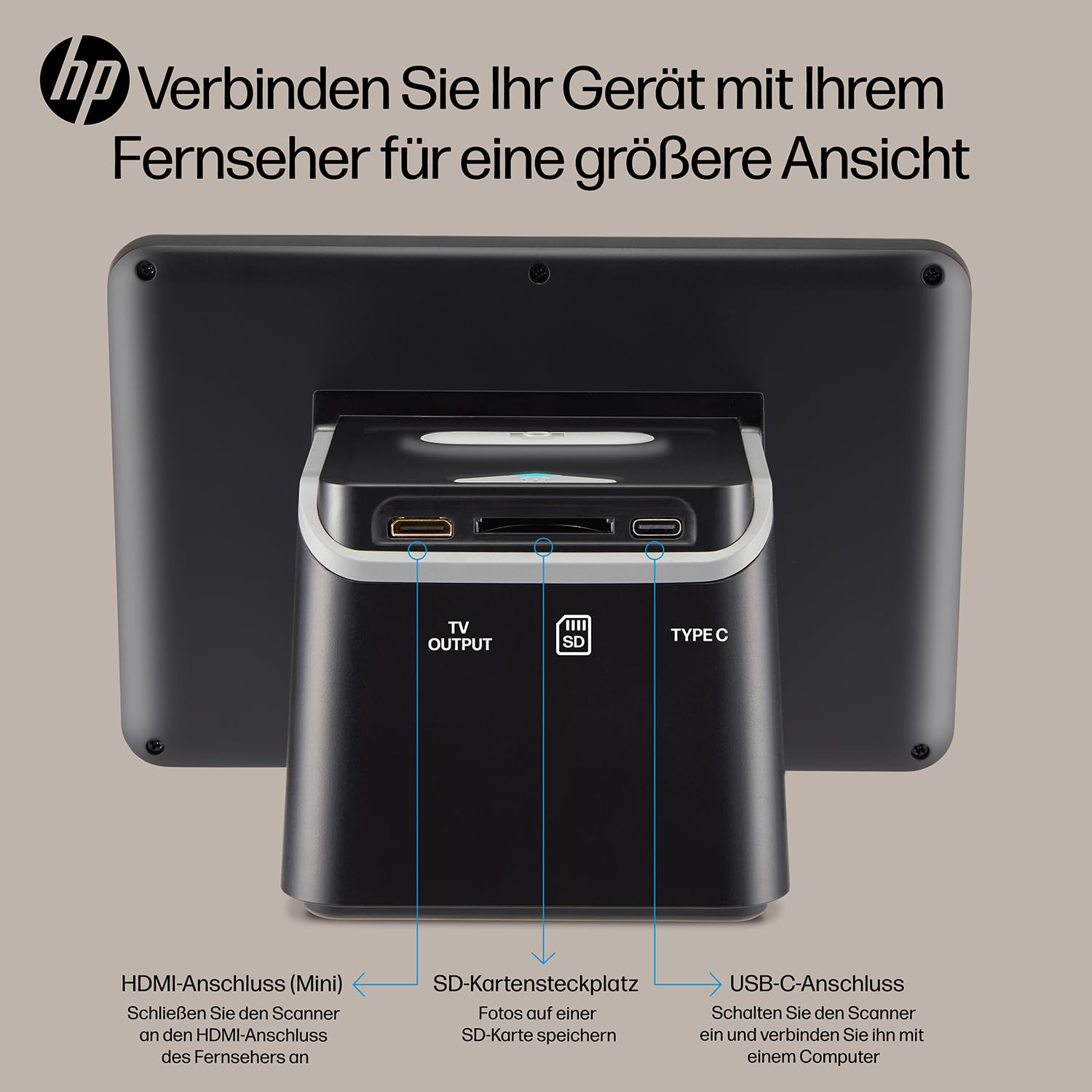HP FilmScan Touchscreen Film & Diascanner Digitizer 7 Zoll LCD-Bildschirm 22MP JPEG 135 126 110 Film