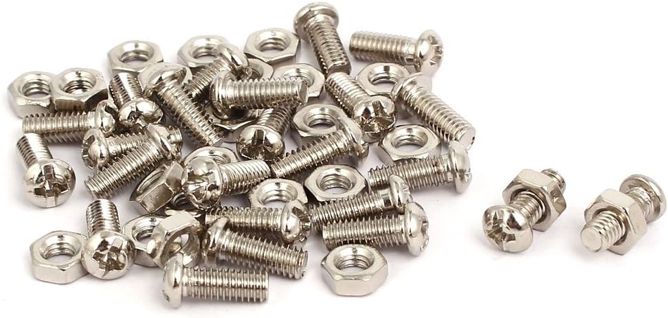 M4 Male Civil Equipment Hardware Accessories Thread Filter Accessory Phillips-Slotted Pan Head Screw w Nut 24 Set Model:43as307qo622