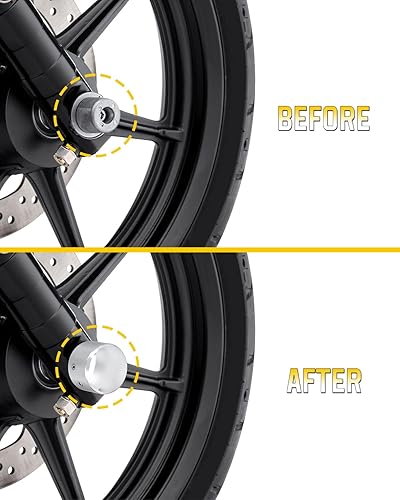 Miniatura 2 de Cubiertas cromadas para tuercas de eje delantero, tapas de eje delantero compatibles con Harley Davidson 2002-2024 VRSC Softail Dyna Super Glide