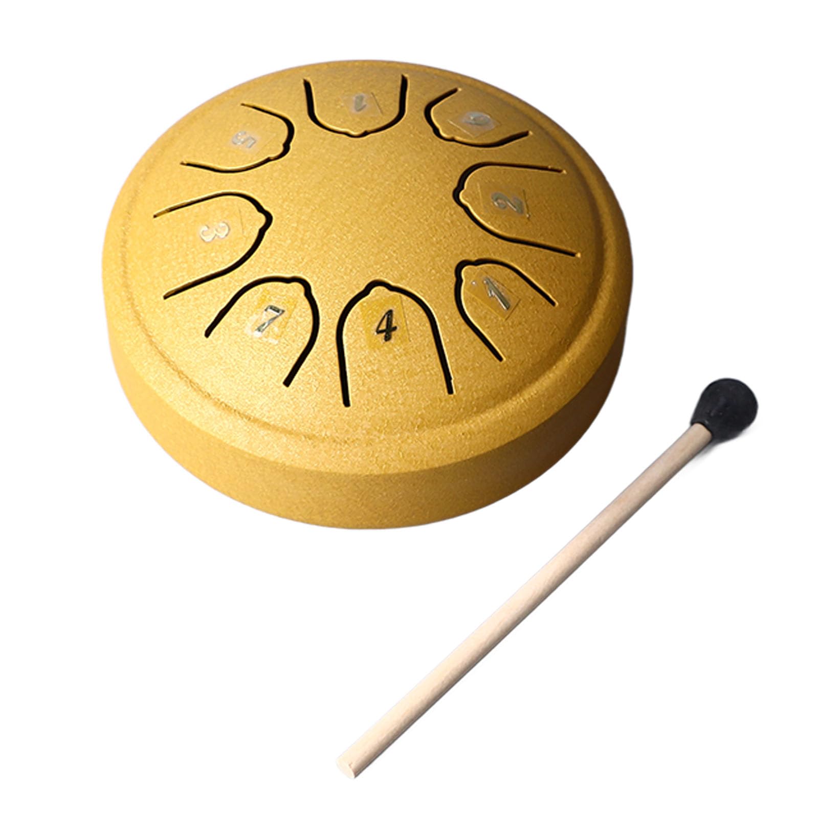 Zungentrommelinstrument aus Stahl, 11,4 cm, 8 Töne, C-Schlüssel, Karbonstahl, kleine Zungentrommel für Erwachsene, Kinder, Anfänger (Gold)