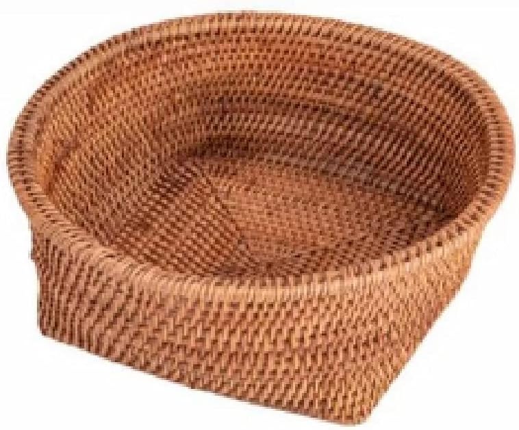 Wicker Rattan Basket Hand-Woven Bread Plate Food Fruit Vegetable Candy Sck Basket