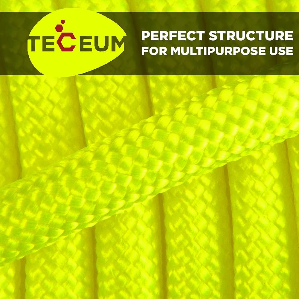 TECEUM 5/32" Paracord Rope 1000 – 1000ft / 200ft / 100ft / 50ft – Tactical Parachute Cord 4mm – 45+ Colors – Nylon String for Survival & Camping Gear – Stripe Cord for Survival – Utility Rope