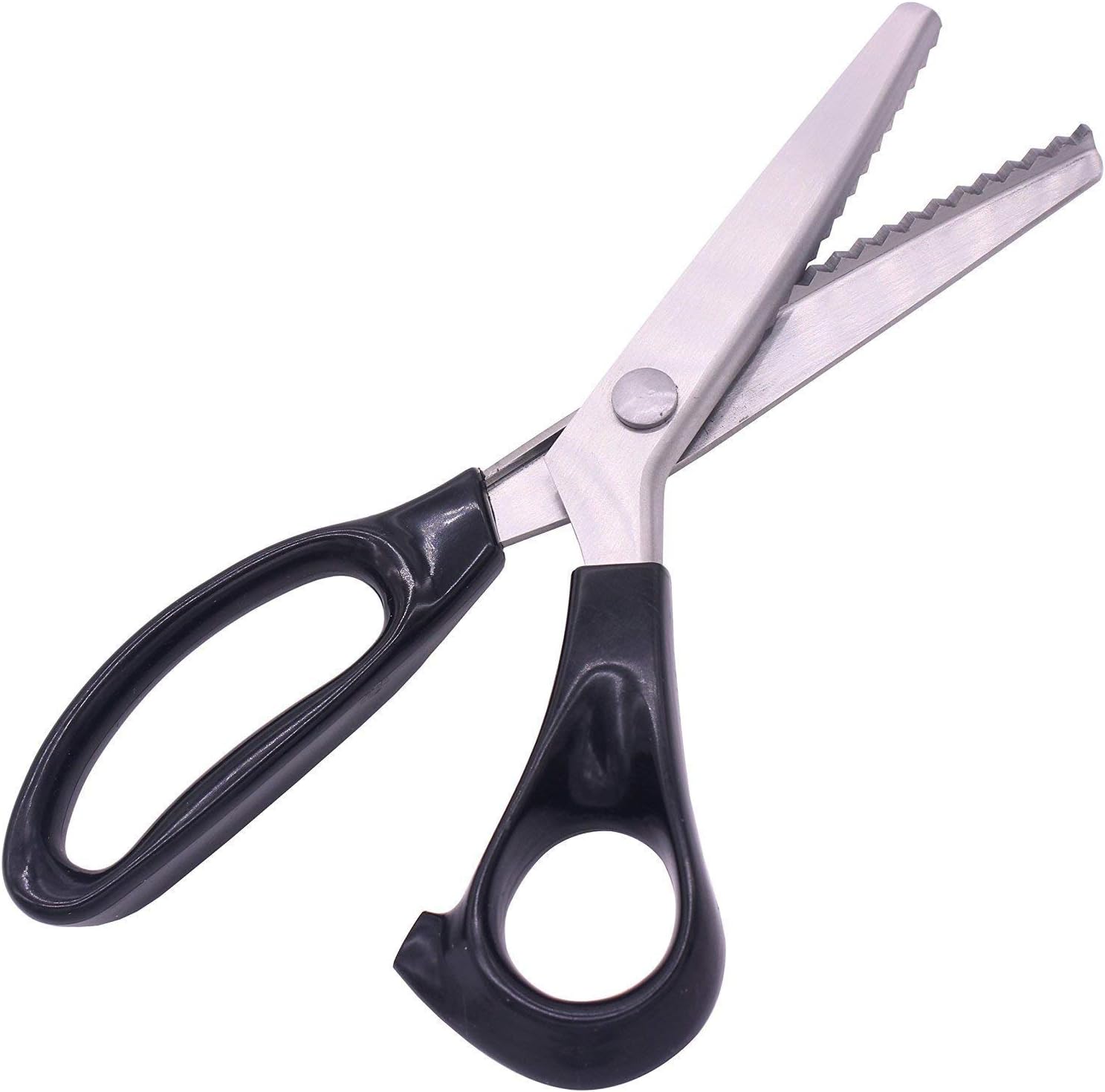 eoocvt 9 inch Professional Pinking Shears Fabric Crafts Zig Zag Cut Scissors Black