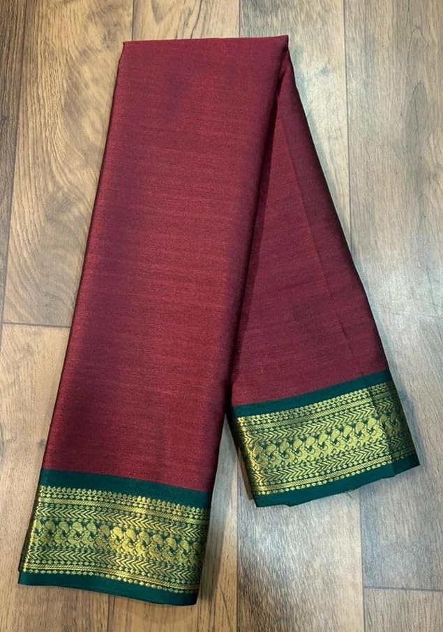 Image of SUPERLAXMI Womens Narayana Pattu Narayanpeth Cotton Silk Saree with unstitched blouse