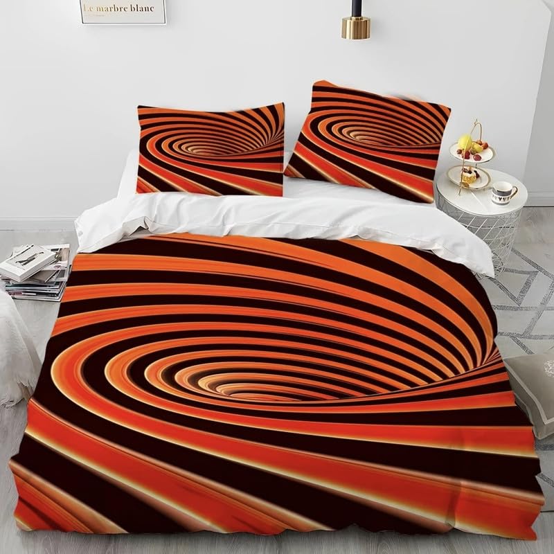 Funda nórdica cama 90 suave espiral naranja, regalos para cumpleaños infantiles