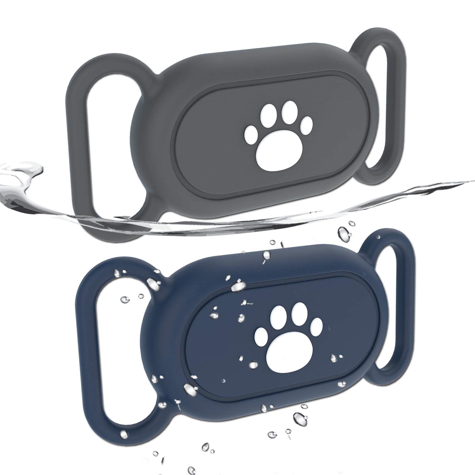 2 Pack Waterproof Dog Collar Holder Compatible With Samsung Galaxy Smarttag2,Silicone Gps Tracker Hidden Loop Holder For Samsung Smart Tag2,Anti-Lost Dog Collar Samsung Tag2 Case(Blue Grey)-image-21