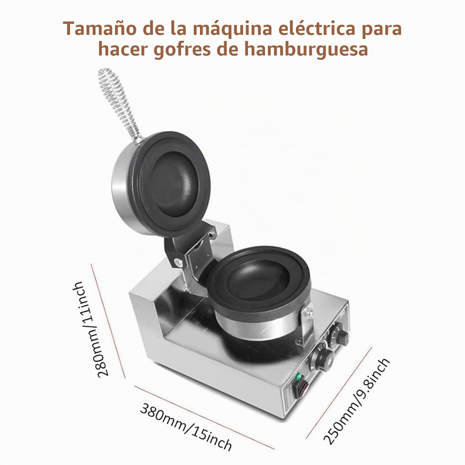 Panini Press Brioche Burger Calentador comercial, Helado Panini Donut Donut Pan Machine, Calentador eléctrico Helado Brioche Burger Maker