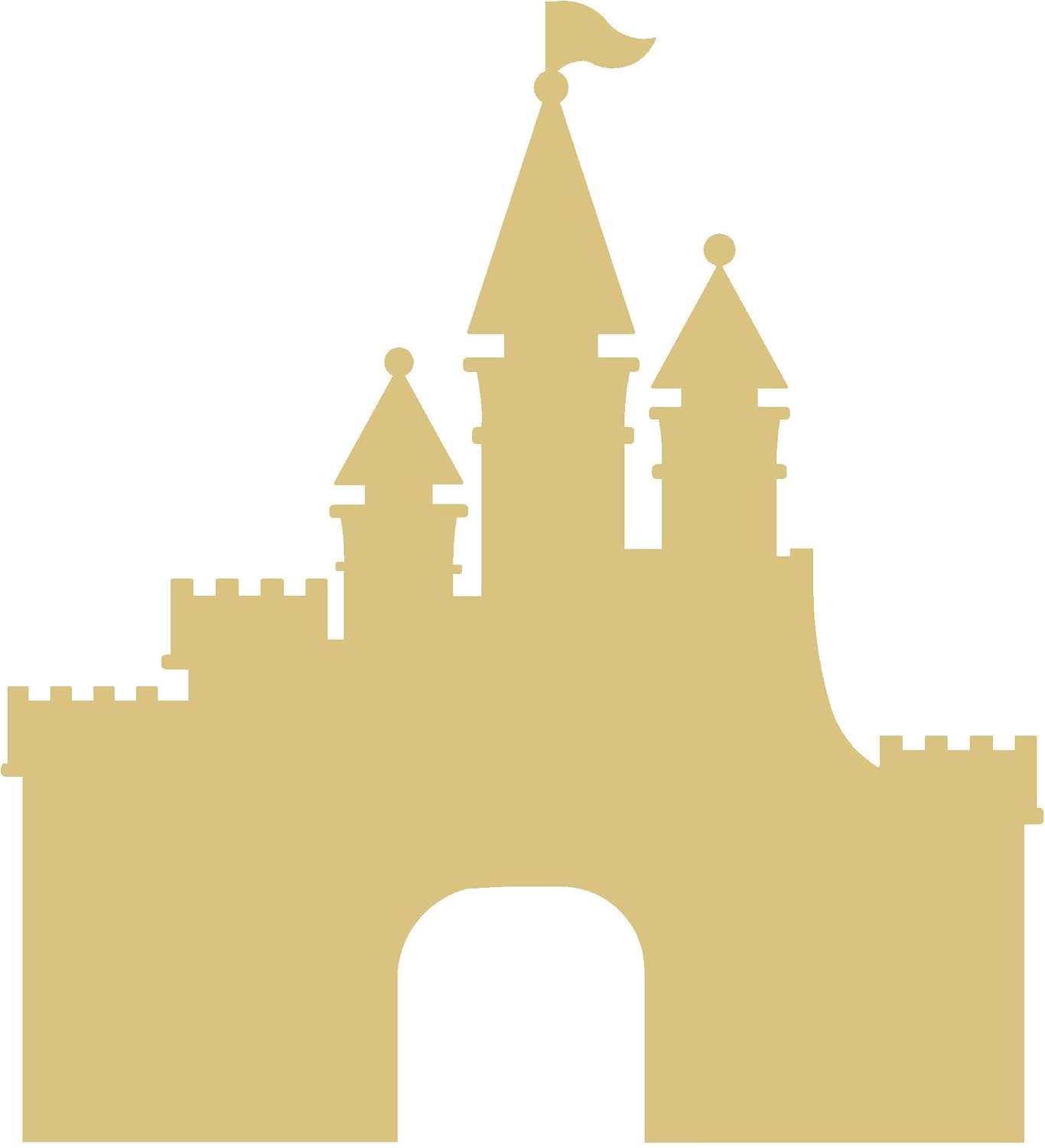 Castle Cutout Unfinished Wood Kids Cut Out Nursery Kids Craft Birthday Party Door Hanger MDF Shape Canvas Style 2