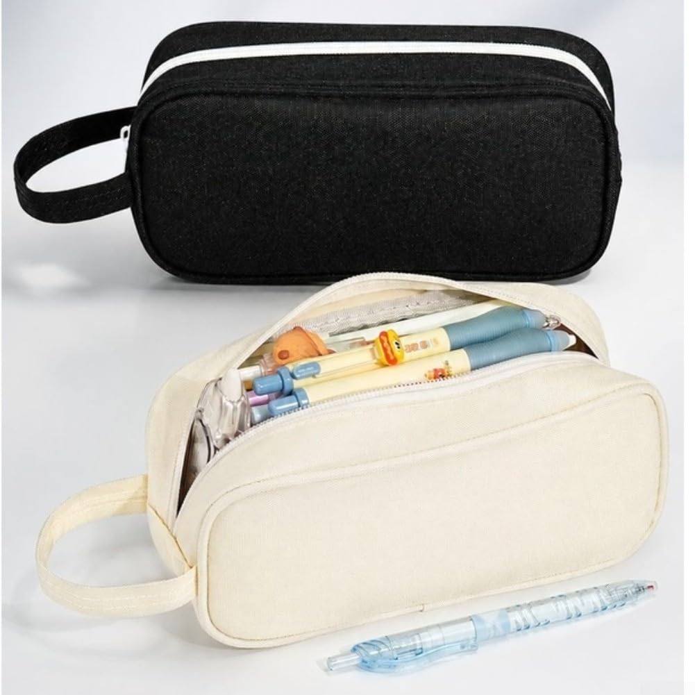 Cartera Escolar Espaciosa Doble para cremallera Cartera Escolar(Black)