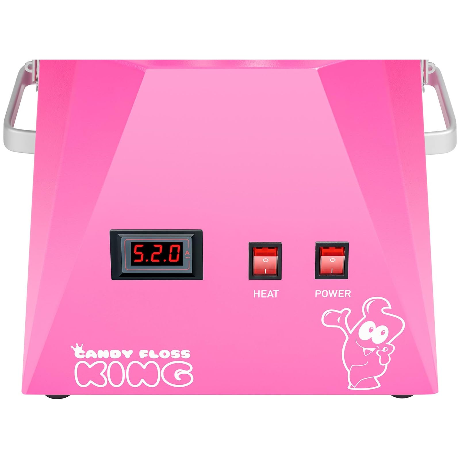 Royal Catering RCZK-1030-W-R Machine a Barbe a Papa Professionnelle (Ø 52 cm, 1200 W, 1 portion / 30 s, Acier Inoxydable) Rose