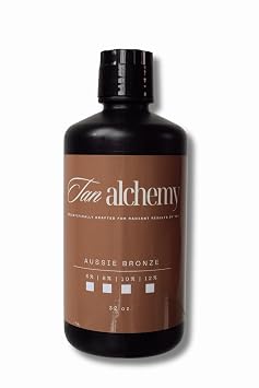 Tan Alchemy, Aussie Bronze 32 oz of 10%, Med/Med Dark DHA Sunless Airbrush Spray Tanning Solution 32oz