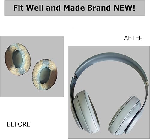 Miniatura 9 de Dr.DRE - Funda de repuesto para auriculares compatibles con Beats Studio 2.0 Wireless Wired y Studio 3.0 auriculares de Dr.DRE 1 par (rojo vino)