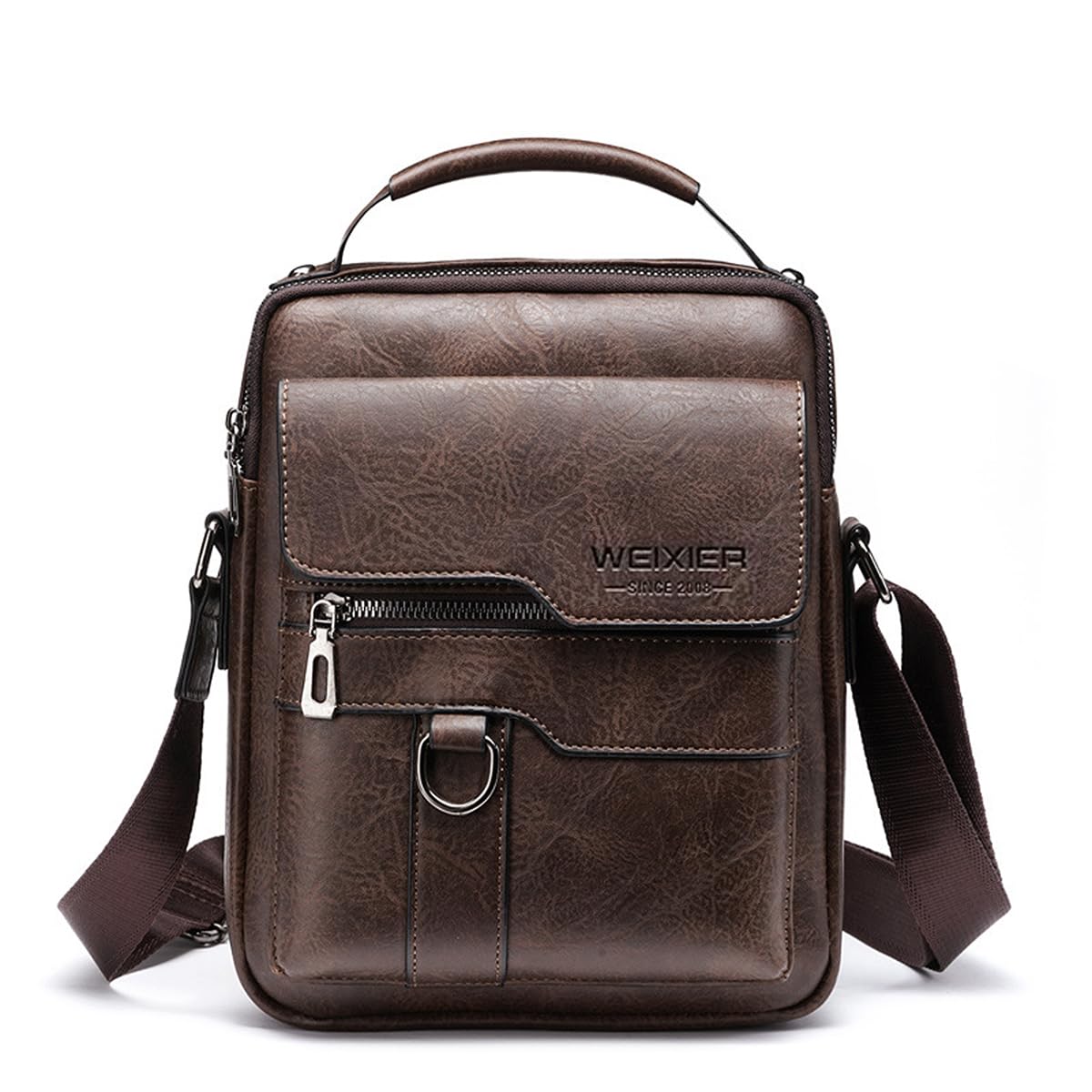 Sacs à Bandoulière Sacoche Homme en Cuir Vintage Shoulder Bag Crossbody Business Cartable Besace Pochette Sacs à Main pour iPad, iPhone, Sport, Voyages,Travail (Marron Sacoche Homme)